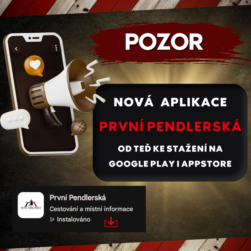 NOVÁ MOBILNÍ APLIKACE PRVNÍ PENDLERSKÁ